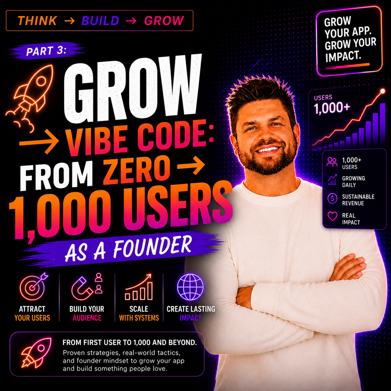 Grow → Vibe Code: From Zero → 1,000 Users as a Founder